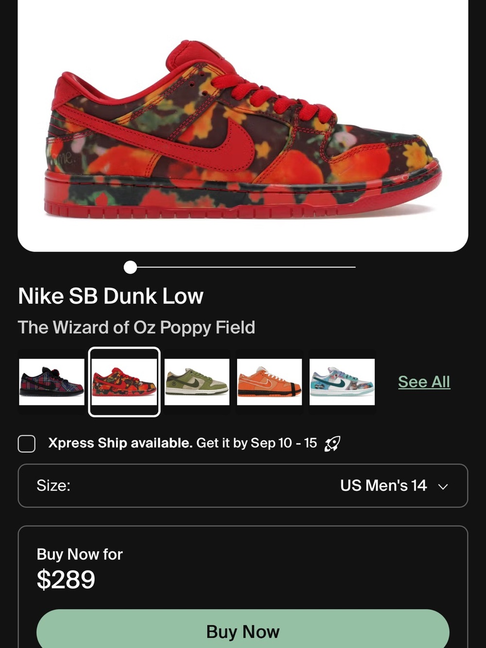 Nike SB Dunk Low Red Floral Poppy Field Sneakers